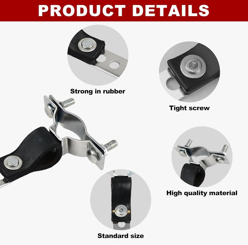 joytrace 2-Pack RV Generator Muffler Hanger - 8-Hole Carbon Steel Exhaust Bracket with Flexible Swivel, Compatible with Onan Cummins 1.5"-2.5" Tailpipes (Silver) - Image 4